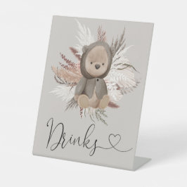 Boho Bear Baby Shower Drinks Sockelschild