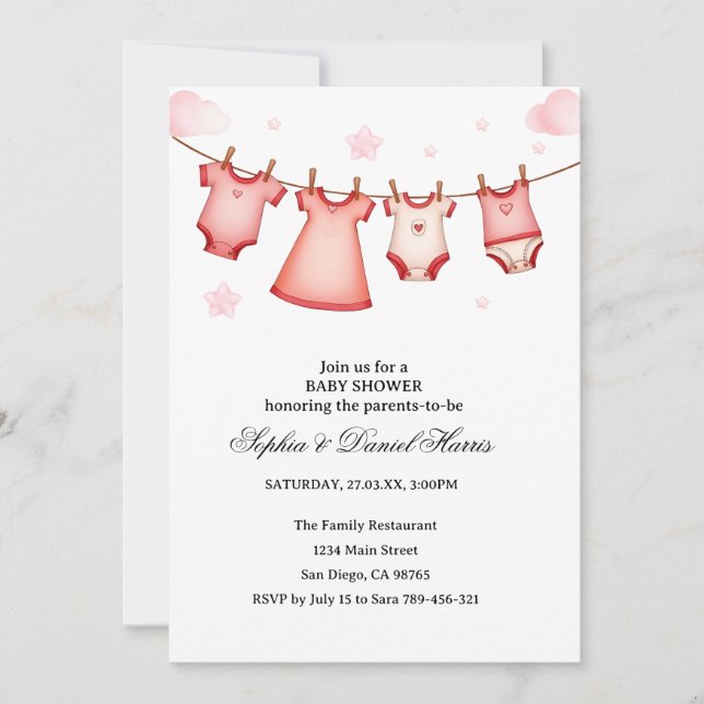 Boho Bear Baby Shower Einladung (Vorderseite)