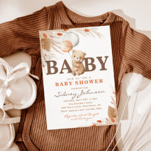 Boho Bear Baby Shower Einladung | Bärendusche