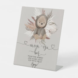 Boho Bear Baby Shower Mama-osa Bar Pedestal Schild