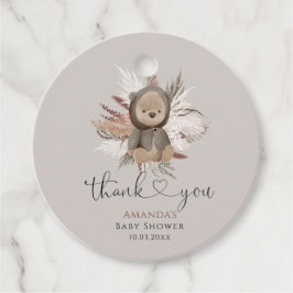 Boho Bear Baby Shower Vielen Dank Geschenkanhänger