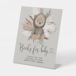Boho Bear Babydusche Bücher für Baby Sockelschild
