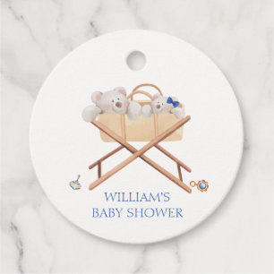 Boho Bear Bassinet Toy Boy Baby Dusche Geschenkanhänger