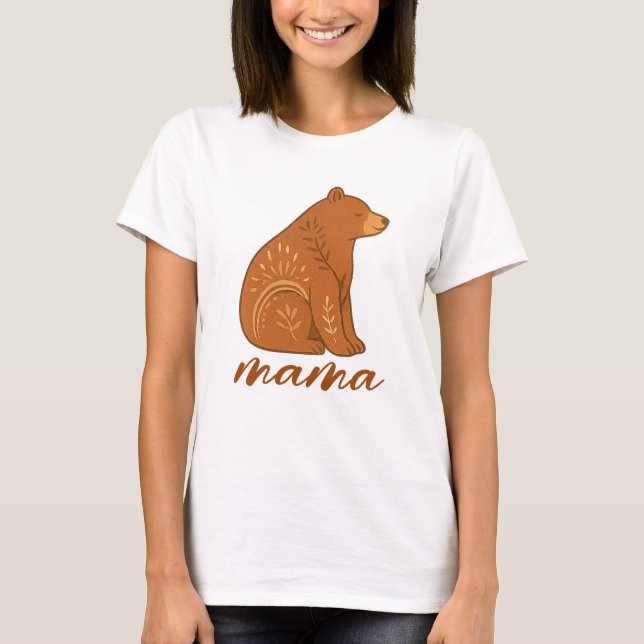  Boho Bear Mama T-Shirt (Devant)