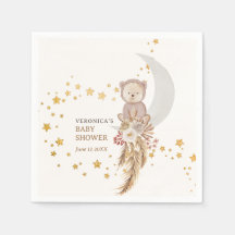 Boho Bear Moon Babydusche Danke