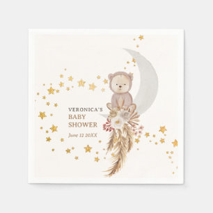 Boho Bear Moon Babydusche Danke Serviette