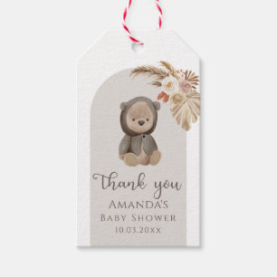 Boho Bear Pampas Grass Baby Dusche Vielen Dank Geschenkanhänger