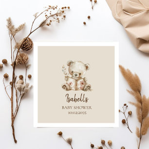 Boho Bearly Wait Storytime Bär Baby Shower Serviette