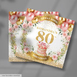 Boho Beautiful 80th Birthday Sign-In Gästebuch<br><div class="desc">Feiern Sie 80 wunderbare Jahre mit unserem Boho Blush Floral & Gold Glitzer 80. Geburtstag Gästebuch für Wünsche. Dieses Gästebuch mit zartem Aquarell, festlichen Rosa- und Goldballons und glitzernden Goldakzenten ist der perfekte Weg, um von Freunden und der Glitzer-Familie herzliche Botschaften und Erinnerungen zu erfassen. Das elegante Boho-Design bringt Charme...</div>