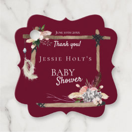 Boho Beautiful Baby Dusche Vielen Dank Geschenkanhänger