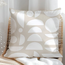 Boho Beige Abstrakt Moon Phase Kissen