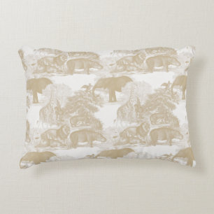 Boho Beige Animals Chinoiserie Baby Boy Kinderzimm Dekokissen