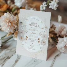 Boho Beige Aquarell Blumen Garten Baby Shower