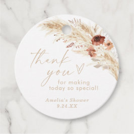 Boho Beige Brautparty Danke Ihnen für Tags Geschenkanhänger