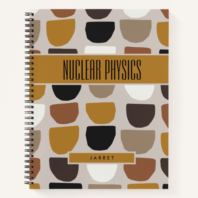 BOHO Beige Brown Earth Tones Betrifft Notizbuch (Vorderseite)