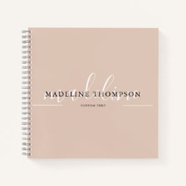 Boho Beige Calligrafie-Skript Notizbuch