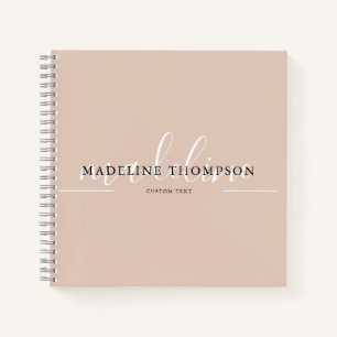 Boho Beige Calligrafie-Skript Notizbuch