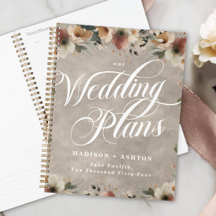 Boho Beige Cottagecore Floral Aquarelle Mariage