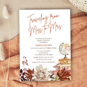 Boho Beige Fall Reise Miss Brautparty Einladung