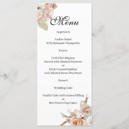Boho Beige floral Menu Menükarte