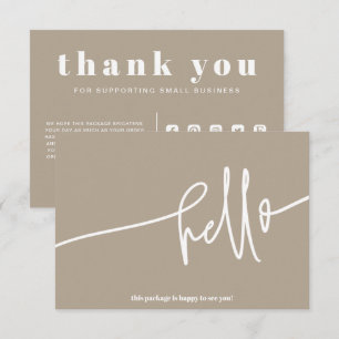 Boho Beige Hallo Vielen Dank, bestellen Sie kleine Begleitkarte