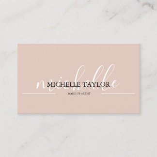 Boho Beige Kalligrafie-Script-QR-Code Visitenkarte