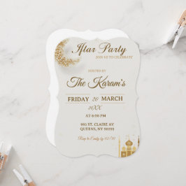 Boho Beige Minimalist Moschee Ramadan Iftar-Party Einladung
