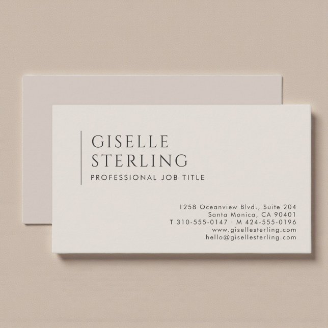Boho Beige Minimalist Professionell Visitenkarte (Von Creator hochgeladen)
