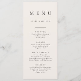 Boho Beige Minimaliste Simple Plat Menu