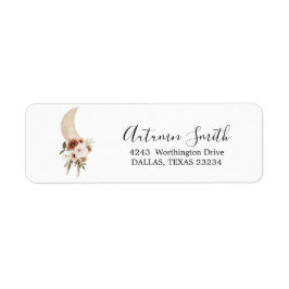 Boho Beige Moon Floral Baby Showmarke
