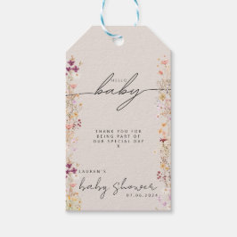 Boho Beige Wildblume Babydusche Vielen Dank Geschenkanhänger