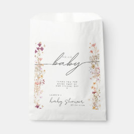 Boho Beige Wildblume Babydusche Vielen Dank Geschenktütchen