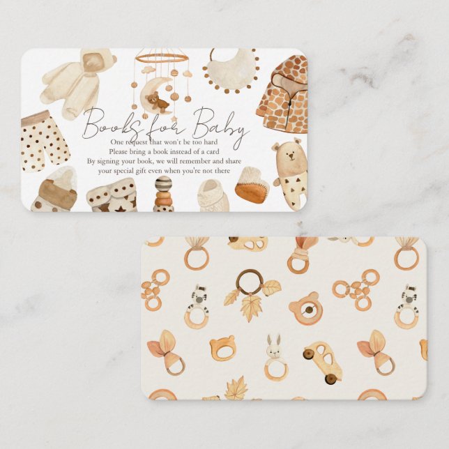 Boho Bekleidung Kinderzimmer Babyduschbücher anfor Begleitkarte (Vorne/Hinten)