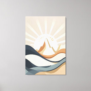 "Boho Berge Abstrakte Landschaft Kunst, Dichtung u Leinwanddruck