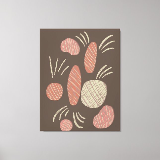 Boho Bio Stone Boulders Collage Leinwanddruck (Vorderseite)