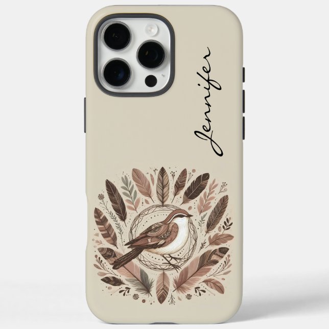Boho Bird Indian Feather iPhone / iPad Gehäuse iPhone 16 Pro Max Hülle (Rückseite)