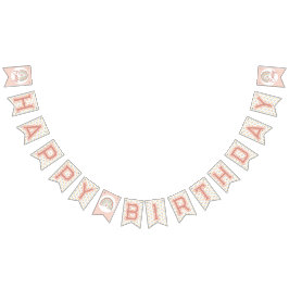 Boho Birthday Magic Light Coral Wimpelkette