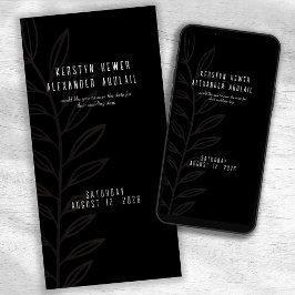 Boho Black and White Vintag Botanical Wedding
