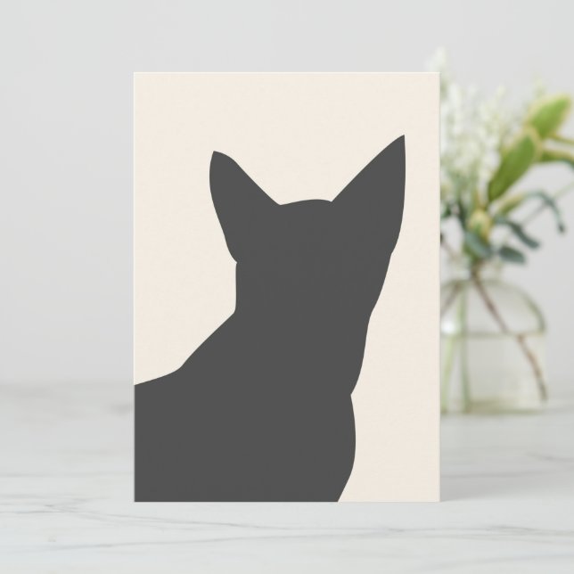 Boho Black Cat Silhouette Summer Print (Stehend Vorderseite)