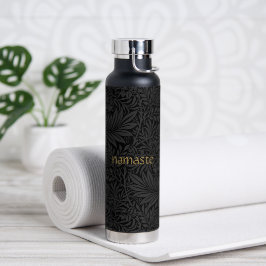 Boho Black Gray Botanical Trinkflasche