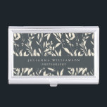 Boho Black Hand Drain Berufliche Blütenpraxis Visitenkarten Dose<br><div class="desc">Boho Modernes,  schwarz gezogenes,  florales Berufliches Business Card Case</div>