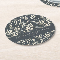 Boho Black Hand Drawn Bloral Wedding Custom