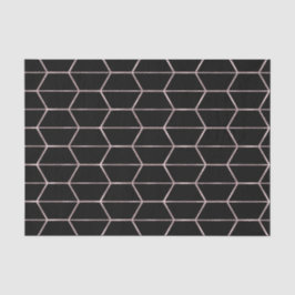 Boho Black Hexagon Rose Gold Geometric Glam Party Seidenpapier