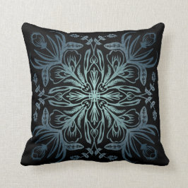 Boho Black Indigo Türkis Throw Kissen
