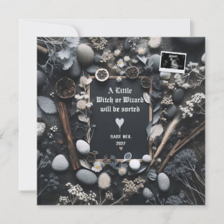 Boho Black Pregancy Faire-part | Révélation de béb
