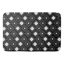 Boho Black Tribal Geometric Aztec Pattern Badematte