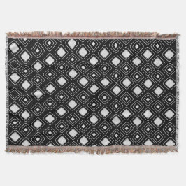 Boho Black Tribal Geometric Aztec Pattern Decke