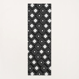Boho Black Tribal Geometric Aztec Pattern Yogamatte