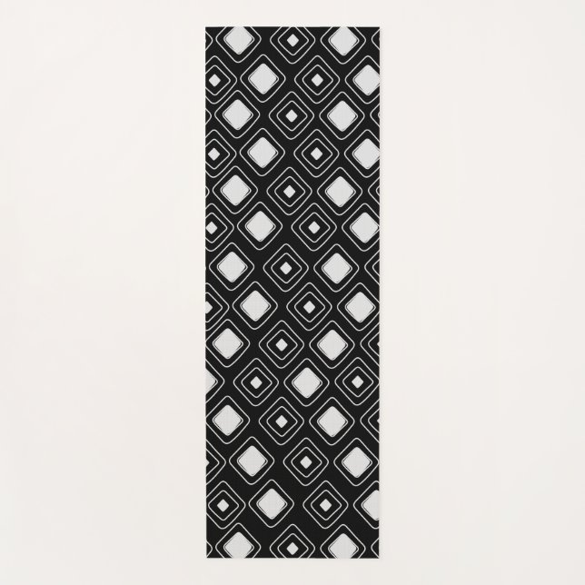 Boho Black Tribal Geometric Aztec Pattern Yogamatte (Vorderseite)