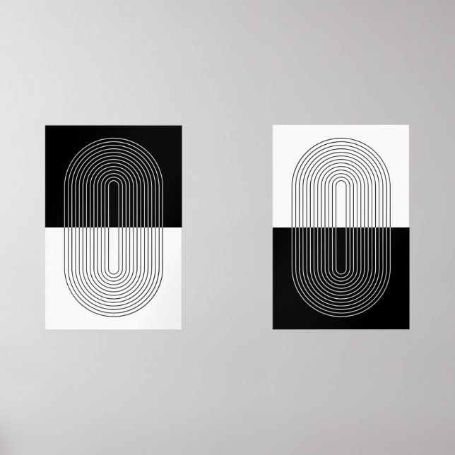 Boho Black & White Bilderwand Sets (Vorderseite)